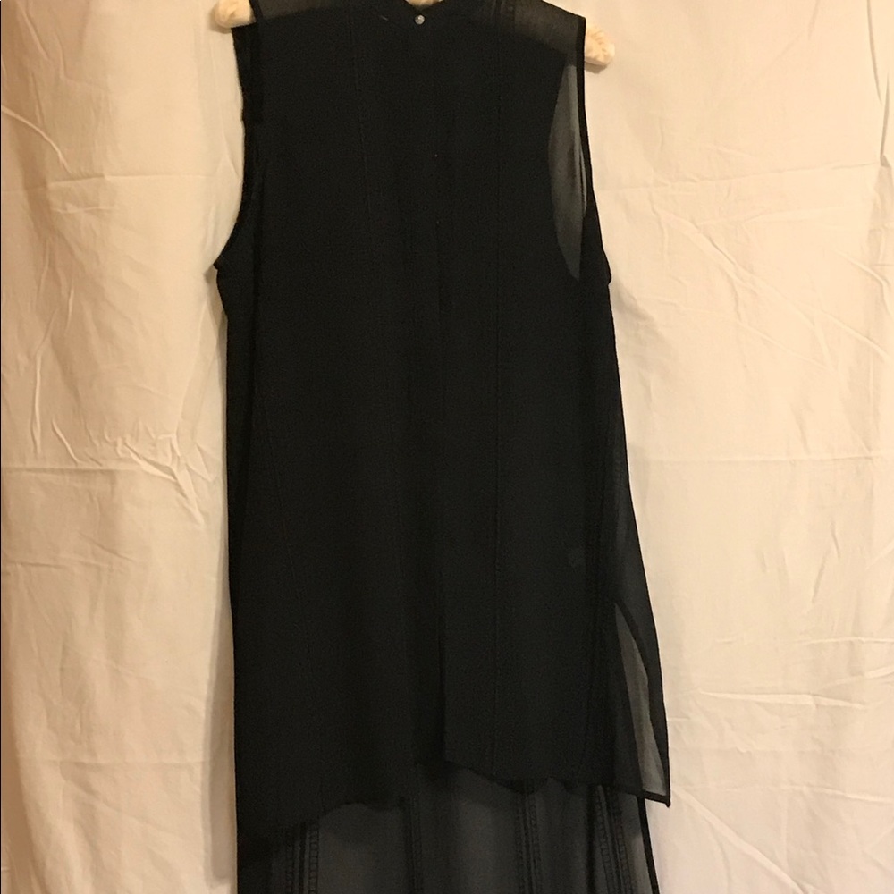 Mossimo High Low Sheer Sleeveless Dress Shirt M